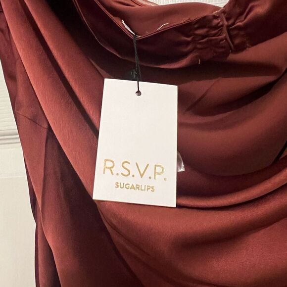 Sugarlips R.S.V.P Plus Open Back Satin Maxi Dress-Size 2X - Picture 6 of 10